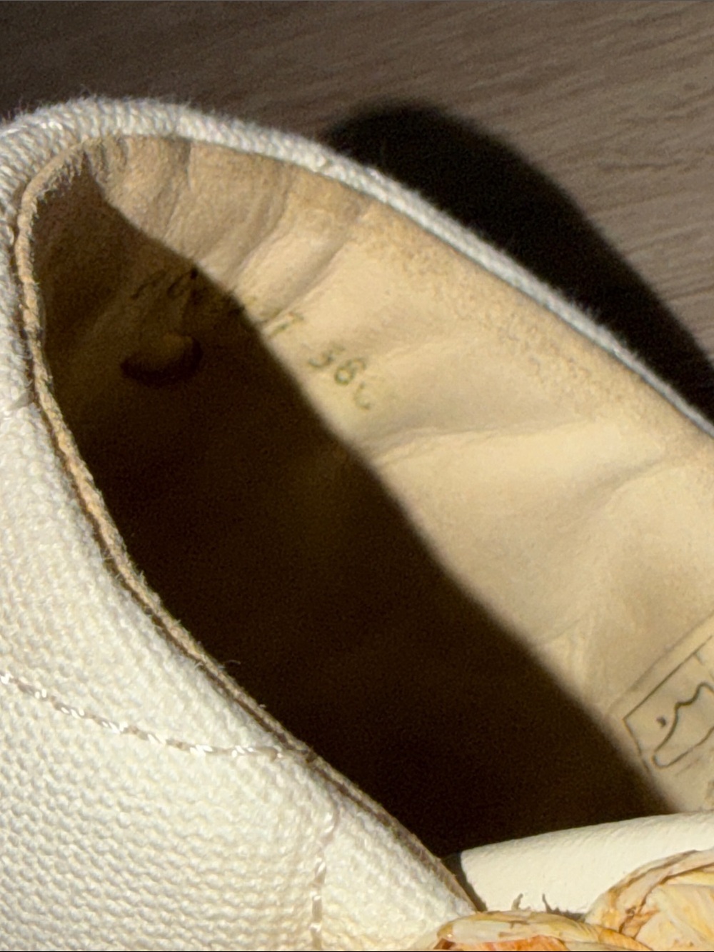 CHANEL Cream Quilted Espadrille Wedge Slide with Gold CC - Picture 16 of 16